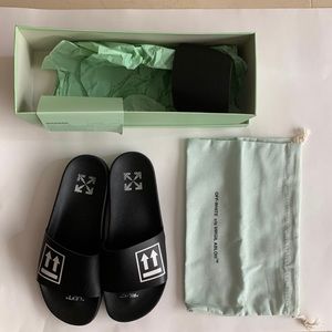 Off-White Double Arrow Slides Black White